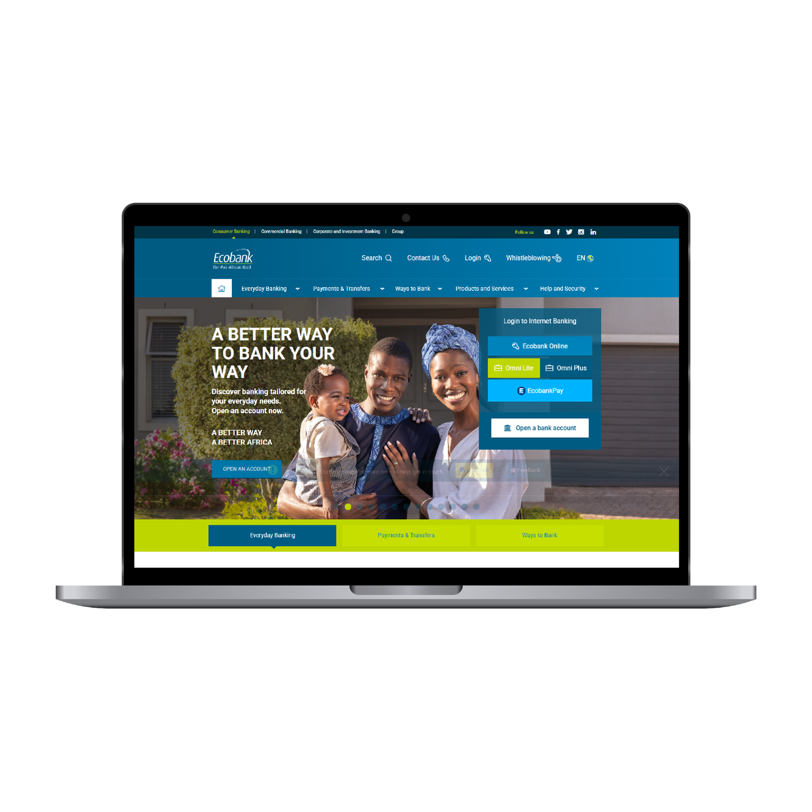 Ecobank Personal Banking – Front-End Template Development